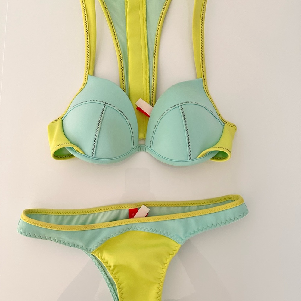 Victoria's Secret Green and Yellow Bikini Swimwear